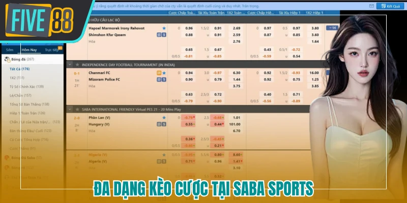 Đa dạng kèo cược tại SABA sports FIVE88